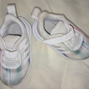 Adidas Kids White and Rainbow Sneakers